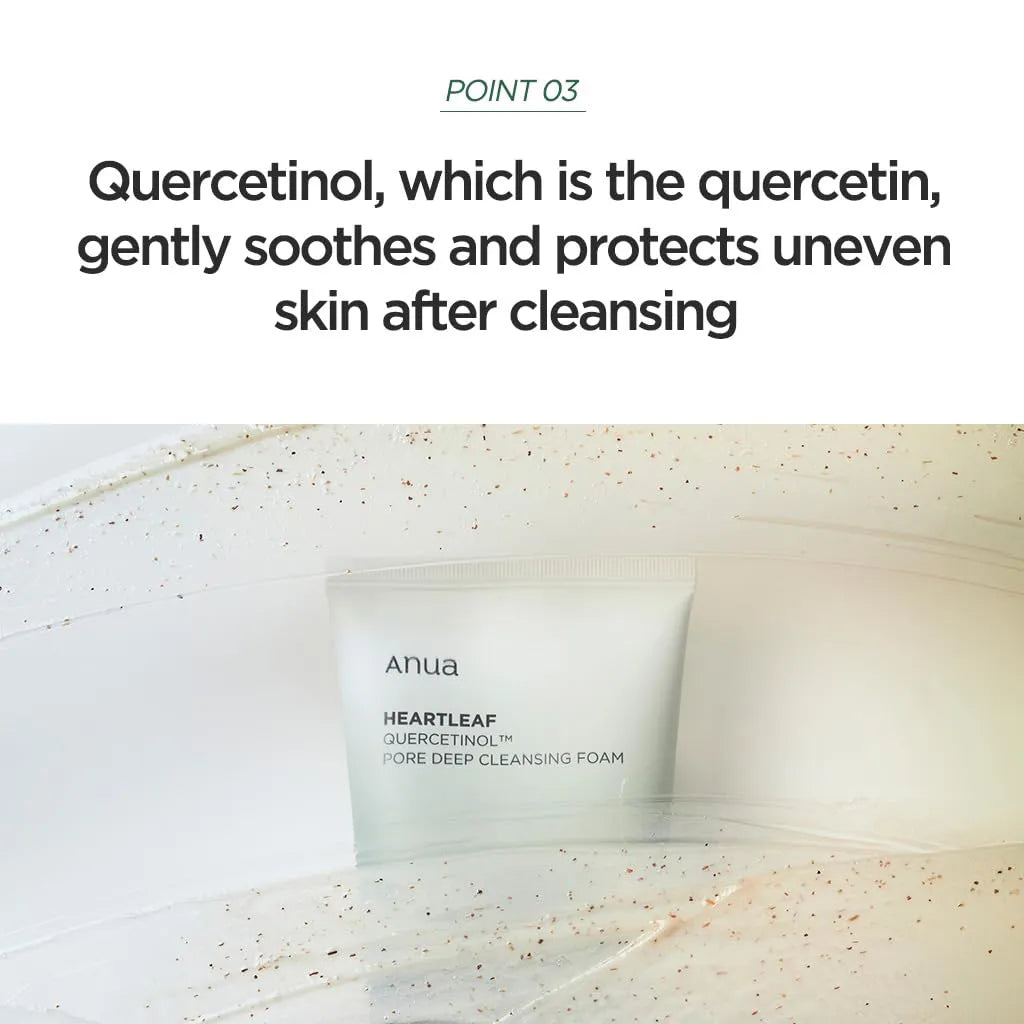 ANUA - Heartleaf Quercetinol Pore Deep Cleansing Foam - Point 3 Gently soothes