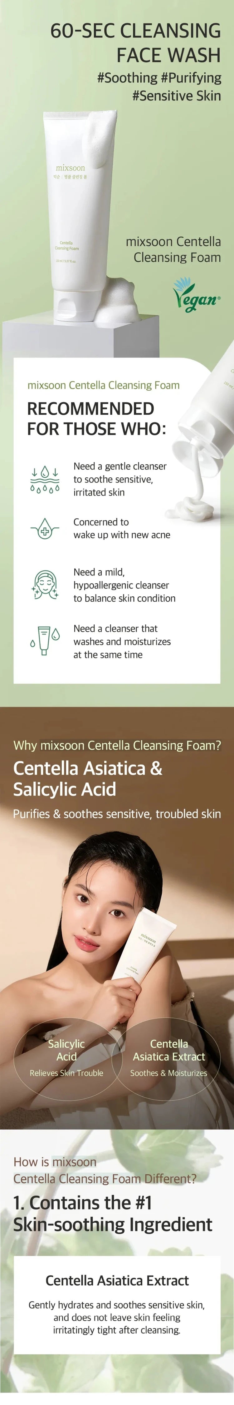 mixsoon Centella Cleansing Foam 150ml