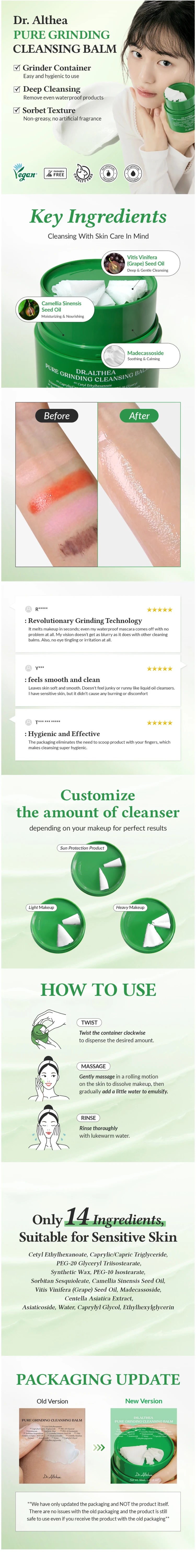Dr.Althea Pure Grinding Cleansing Balm Image Description