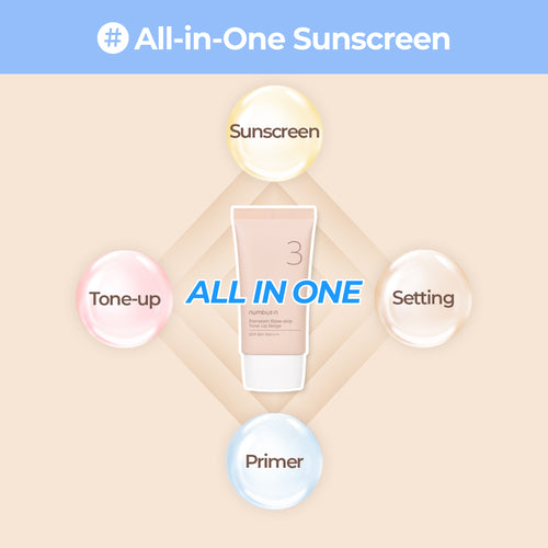 numbuzin No.3 Porcelain Base-Skip Tone Up Beiged All in one Sunscreen