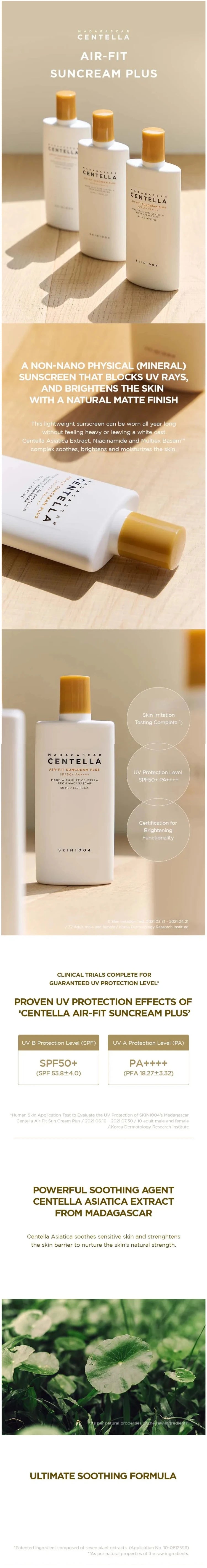 SKIN1004 Madagascar Centella Air-Fit Suncream Plus SPF50 Image description