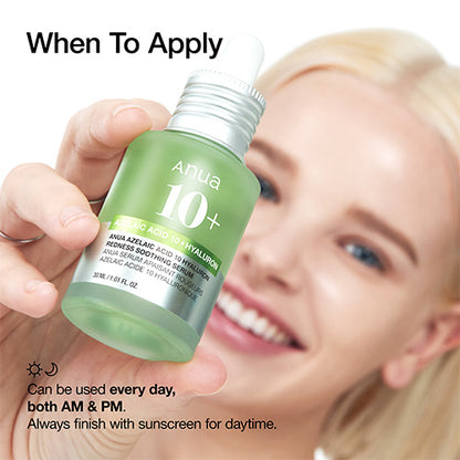 ANUA - Azelac Acid 10+ Hyaluron Redness Soothing Serum When to apply