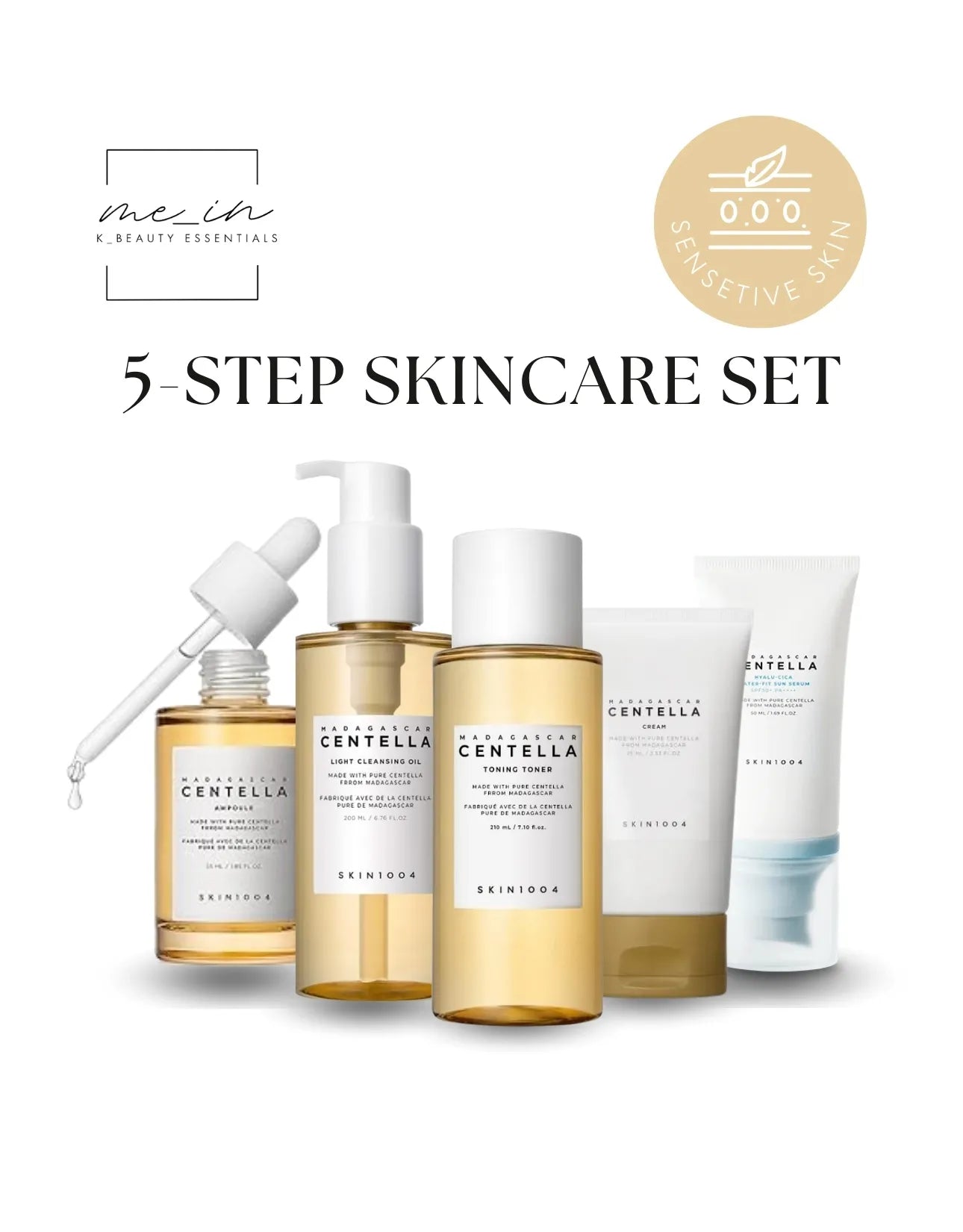 Mein Kbeauty - 5 step skincare routine set for sensitive skin