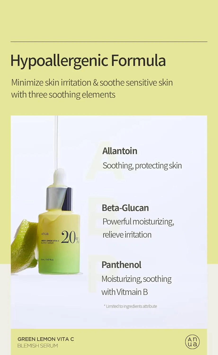 ANUA Green Lemon Vitamin C Serum 30ml Ingredients