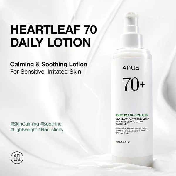 ANUA Heartleaf 70 Daily Lotion for Sensitive, irritated skin