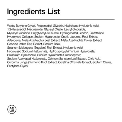 ANUA PDRN Hyaluronic Acid Capsule 100 Serum Ingredients list