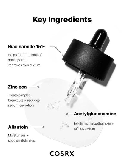 COSRX The Niacinamide 15 Serum 20ml Key Ingredients