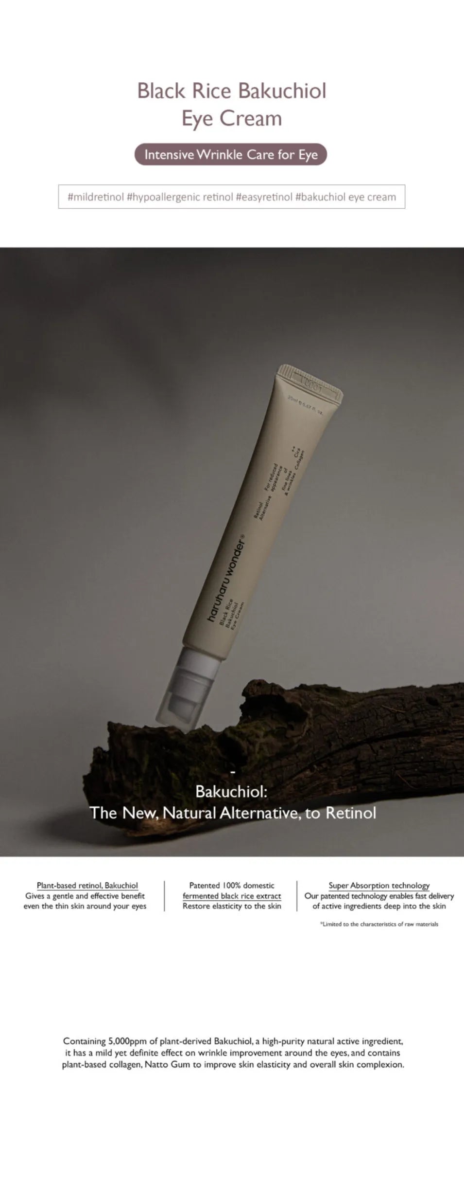 Haruharu Wonder – Black Rice Bakuchio Eye Cream Image Description