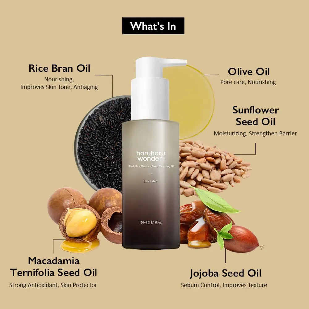 Haruharu Wonder - Black Rice Moisture Deep Cleansing Oil key ingredients