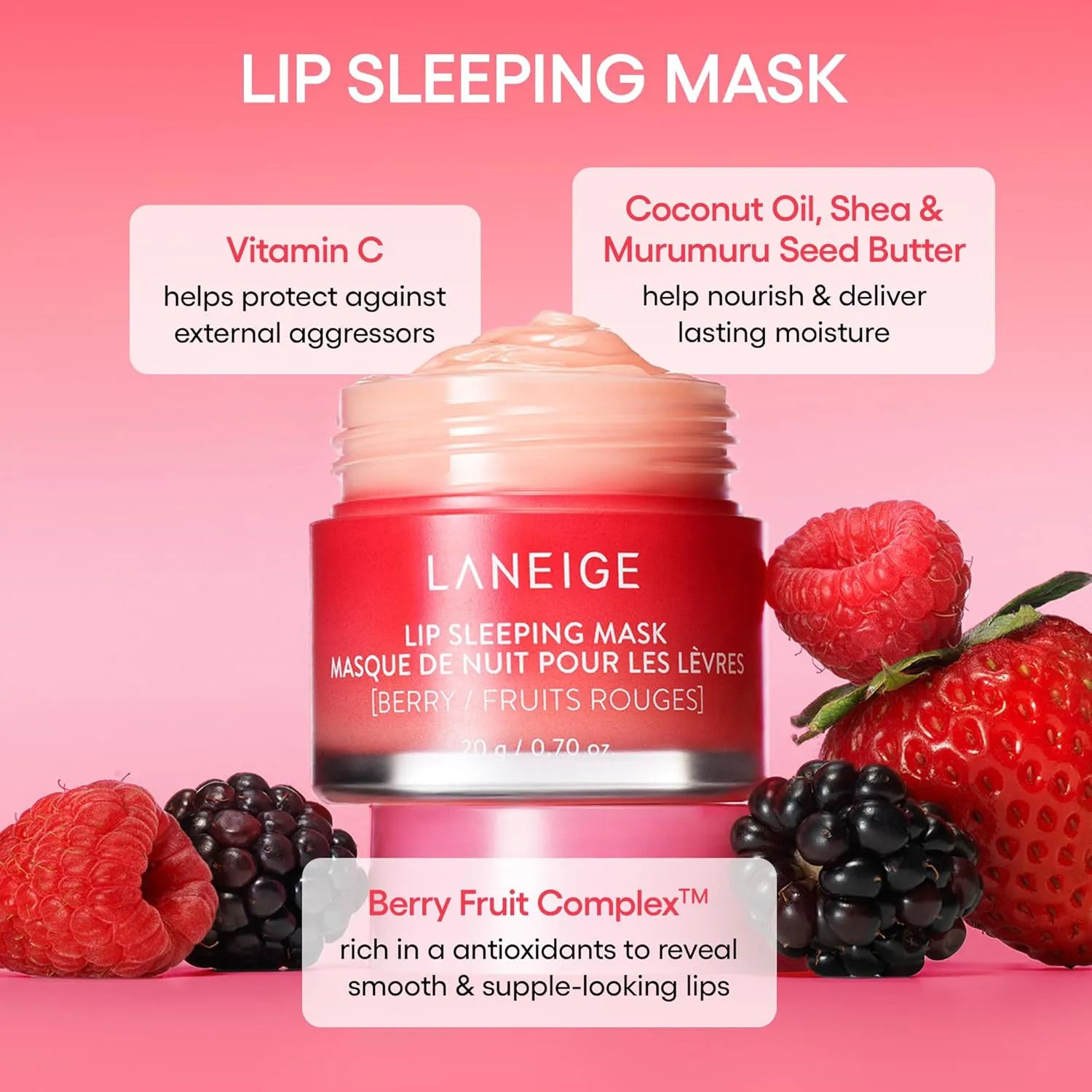 LANEIGE - Lip Sleeping Mask 20g Key ingredients