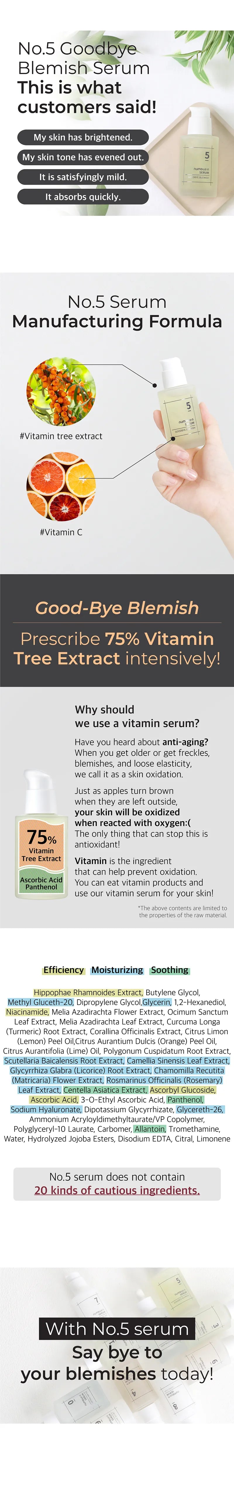 Numbuzin – No.5 Goodbye Blemish Serum Image Description