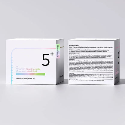 numbuzin - No.5+ Vitamin-Niacinamide Concentrated Pad 180ml 70pads