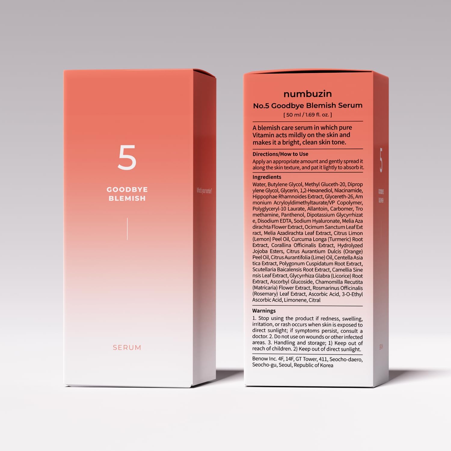 numbuzin - No.5 Goodbye Blemish Serum box