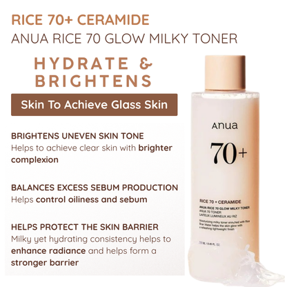 [ANUA] Rice 70 Glow Milky Toner 250ml