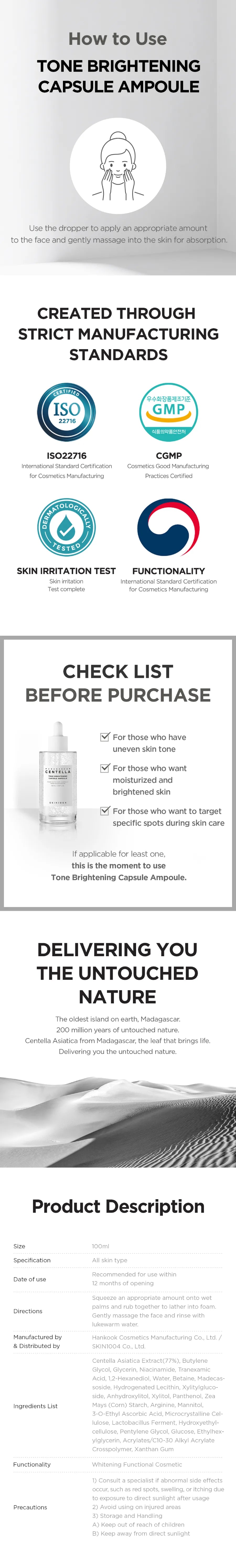 SKIN1004 - Tone Brightening Capsule Ampoule Image Description